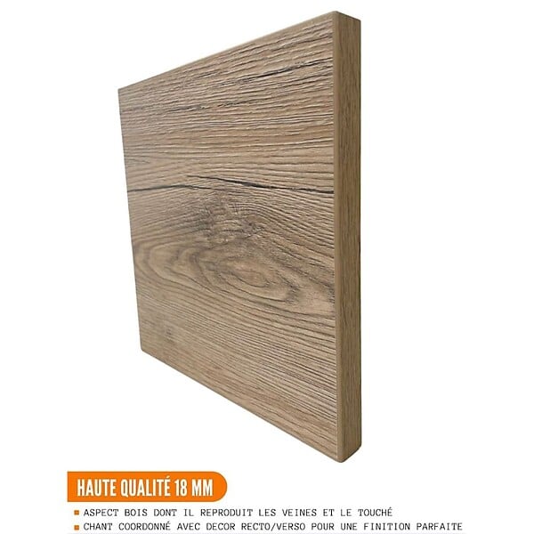 CUISINEANDCIE - Cuisineandcie - Meuble bas de cuisine Eco Noyer Blanchi 1 porte 1 tiroir L 40 cm - large