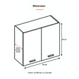 CUISINEANDCIE - Cuisineandcie - Meuble haut de cuisine Eco Gris Brillant 2 portes L 80 cm - vignette