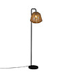 ATMOSPHERA - Lampadaire pied en métal noir et abat-jour Beige H 150 cm - vignette