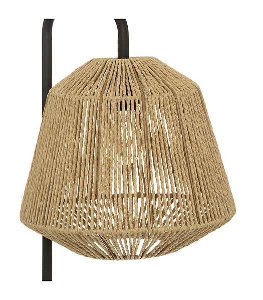 ATMOSPHERA - Lampadaire pied en métal noir et abat-jour Beige H 150 cm - large