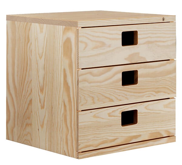 ASTIGARRAGA KIT LINE - Bloc rangement 3 tiroirs pin massif - 36,2cm - large