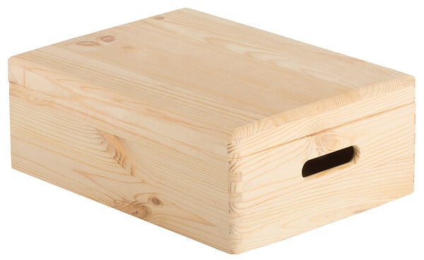 ASTIGARRAGA KIT LINE - Caisse avec couvercle en pin brut - 40x30x14cm - large