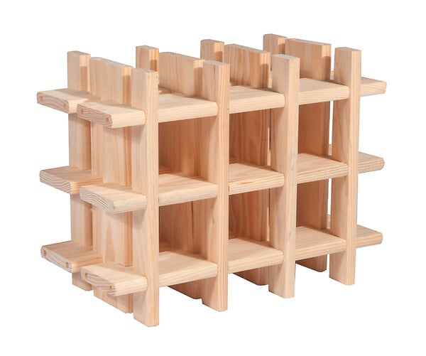ASTIGARRAGA KIT LINE - Casier à bouteilles modulaire Rioja en pin 9 bouteilles 32.5x43x22cm - large