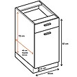 CUISINEANDCIE - Cuisineandcie - Meuble bas de cuisine Eco Chene Naturel 1 porte 1 tiroir L 40 cm - vignette