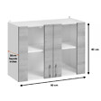 CUISINEANDCIE - Cuisineandcie - Meuble haut de cuisine Eco Gris Brillant 2 portes vitrées L 80 cm - vignette