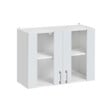 CUISINEANDCIE - Cuisineandcie - Meuble haut de cuisine Eco Blanc Brillant 2 portes vitrées L 80 cm - vignette