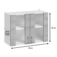 CUISINEANDCIE - Cuisineandcie - Meuble haut de cuisine Eco Blanc Brillant 2 portes vitrées L 80 cm - vignette