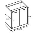 CUISINEANDCIE - Cuisineandcie - Meuble bas de cuisine Eco Chene Naturel 2 portes L 60 cm - vignette