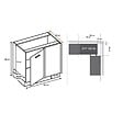 CUISINEANDCIE - Cuisineandcie - Meuble d'angle bas Eco Chene Naturel 1 porte L 105 cm - vignette