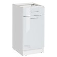 CUISINEANDCIE - Cuisineandcie - Meuble bas de cuisine Eco Blanc Brillant 1 porte 1 tiroir L 40 cm - vignette