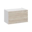 CUISINEANDCIE - Cuisineandcie - Meuble haut de cuisine Eco Noyer Blanchi 1 porte relevable L 60 cm - vignette