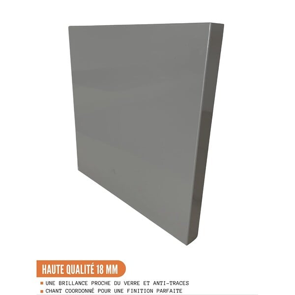 CUISINEANDCIE - Cuisineandcie - Meuble bas de cuisine Eco Gris Brillant 1 porte L 30 cm - large