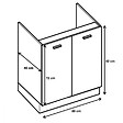 CUISINEANDCIE - Cuisineandcie - Meuble sous-évier Eco Noyer Blanchi 2 portes L 80 cm - vignette