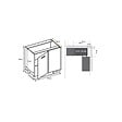 CUISINEANDCIE - Cuisineandcie - Meuble d'angle bas Eco Gris Brillant 1 porte L 105 cm - vignette