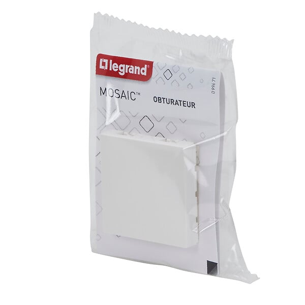 LEGRAND - Obturateur mural Mosaic blanc - 2 modules - large