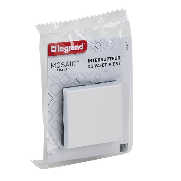 LEGRAND - Interrupteur va-et-vient Mosaic Easy-Led Blanc 10A - large