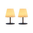 LUMISKY - 2 Lampes de table sans fil TWINS Gris H16cm - vignette