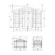 TIMBELA - Abri de jardin en bois et range bûches AVEC SOL TRAITÉ I206xL328xH218 cm/ 5,41 m2 - M391+M391G - vignette
