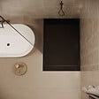 STANO - Receveur de douche 80 x 120 cm extra plat noir SALVI en SoliCast® surface ardoisée - vignette