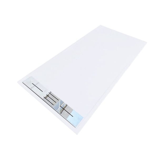 STANO - Receveur de douche 90 x 180 cm extra plat blanc LUCIA en SoliCast® surface ardoisée - large