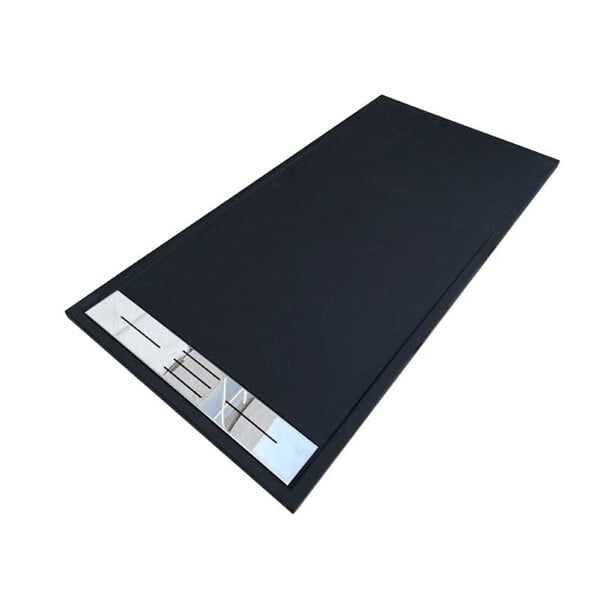 STANO - Receveur de douche 80 x 120 cm extra plat noir LUCIA en SoliCast® surface ardoisée - large