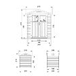 TIMBELA - Abri de jardin en bois AVEC SOL TRAITÉ - I216xL206xH218 cm/3.53 m2 - porte verrouillable de haute qualité - M343F+M343G - vignette