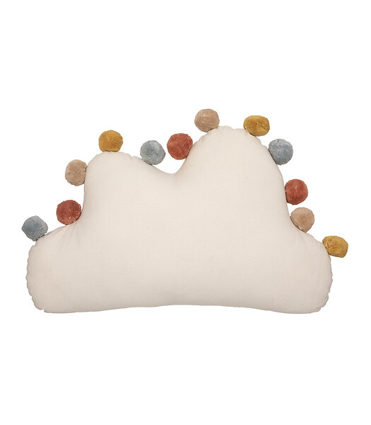 ATMOSPHERA - Coussin décoratif Nuage en Coton avec Pompons 30 x 50 cm - large