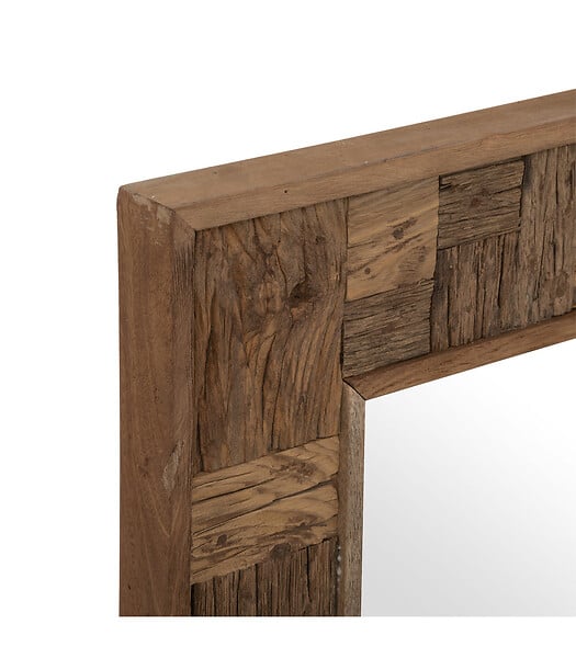 ATMOSPHERA - Grand Miroir mural en Bois d'Acacia 70 x 115 cm - large