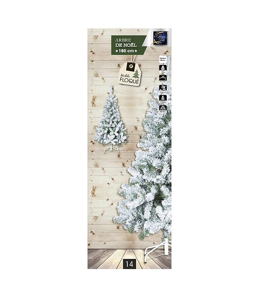 FEERIC LIGHTS & CHRISTMAS - Sapin de Noël artificiel Vert floqué enneigé H 180 cm - large