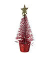 FEERIC LIGHTS & CHRISTMAS - Déco de Noël Sapin de Table Rouge à Paillettes H 14 cm - vignette