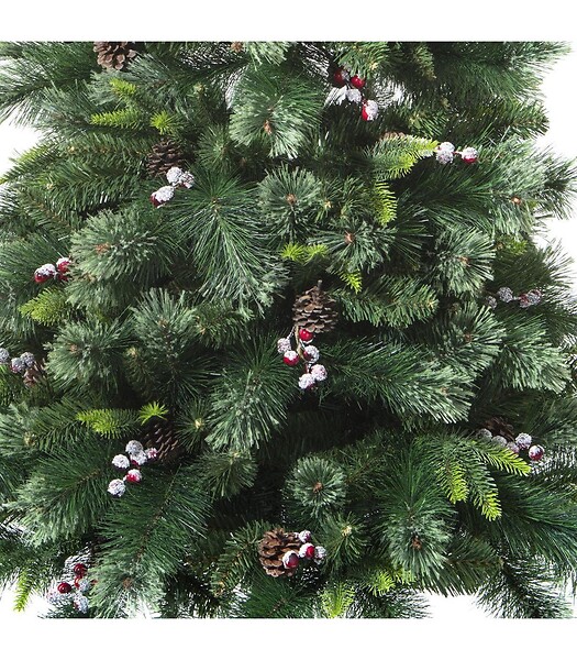 FEERIC LIGHTS & CHRISTMAS - Sapin de Noël artificiel Vert avec Pommes de pin et Baies rouges H 210 cm - large