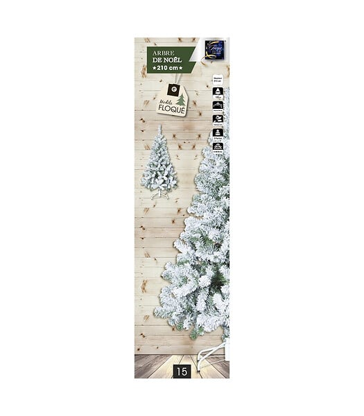 FEERIC LIGHTS & CHRISTMAS - Sapin de Noël artificiel Vert floqué enneigé H 210 cm - large