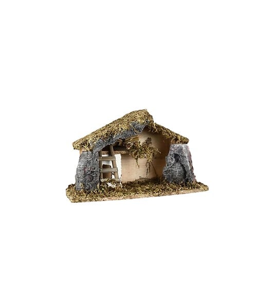 FEERIC LIGHTS & CHRISTMAS - Crèche de Noël avec mousse et pierres H 18.5 cm - large