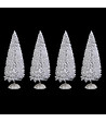 FEERIC LIGHTS & CHRISTMAS - Accessoires pour Village de Noël  Lot de 4 Sapins avec pieds H 15 cm - vignette