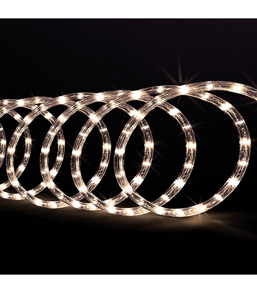 FEERIC LIGHTS & CHRISTMAS - Guirlande Lumineuse Extérieur Tube 6 m 108 LED Blanc chaud 8 jeux de lumière - large