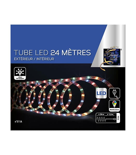 FEERIC LIGHTS & CHRISTMAS - Guirlande Lumineuse Extérieur Tube 24 m 432 LED Multicolore 8 jeux de lumière - large