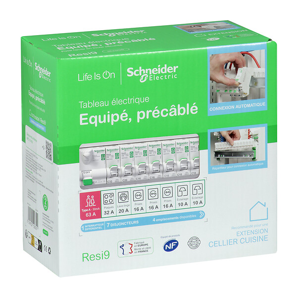 SCHNEIDER ELECTRIC - Tableau électrique d'extension pré équipé Resi9 1 rangée - large