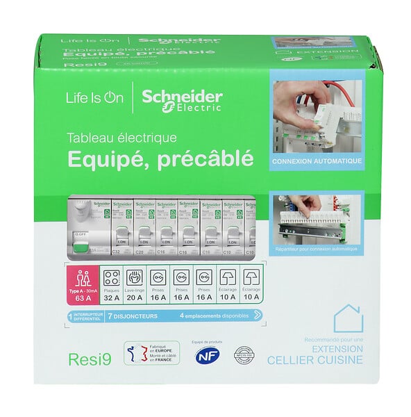 SCHNEIDER ELECTRIC - Tableau électrique d'extension pré équipé Resi9 1 rangée - large