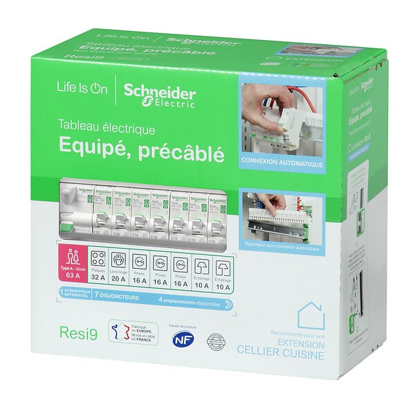 SCHNEIDER ELECTRIC - Tableau électrique d'extension pré équipé Resi9 1 rangée - large