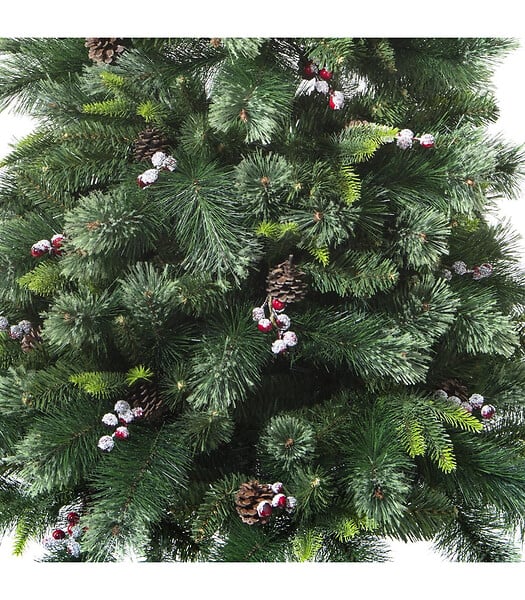 FEERIC LIGHTS & CHRISTMAS - Sapin de Noël artificiel Vert Pommes de pin et Baies rouges H 150 cm - large