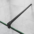 AICA SANITAIRE - Paroi de douche 100x200cm avec barre de fixation noire 140cm en carré, AICA paroi de douche à l'italienne en 8mm verre anticalcaire style moderne - vignette
