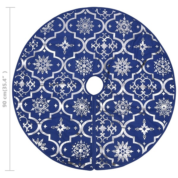 VIDAXL - vidaXL Jupe de sapin de Noël de luxe avec chaussette Bleu 90 cm Tissu - large