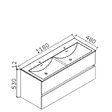 STANO - Meuble salle de bain design double vasque SIENA largeur 120 cm noyer - vignette