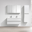 STANO - Meuble salle de bain design double vasque SIENA largeur 120 cm blanc laqué - vignette