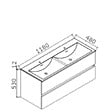 STANO - Meuble salle de bain design double vasque SIENA largeur 120 cm blanc laqué - vignette