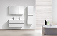 STANO - Meuble salle de bain design double vasque SIENA largeur 120 cm blanc laqué - vignette