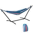 OUTSUNNY - Hamac de jardin avec support en métal époxy hamac sur pied 1 place charge max. 120 Kg sac transport multicolore - vignette