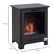 HOMCOM - Cheminée bioéthanol sur pieds style néo-rétro poêle 1 brûleur 1,5 L dim. 40L x 30l x 50H cm couverture 20-25 m² noir - vignette