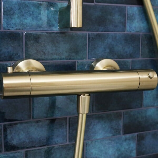 ESSEBAGNO - Luisa mitigeur douche thermostatique or brossé - large