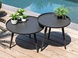 JARDILINE - Lot de 2 tables basses gigognes rondes en aluminium grises Antiparos - Jardiline - vignette